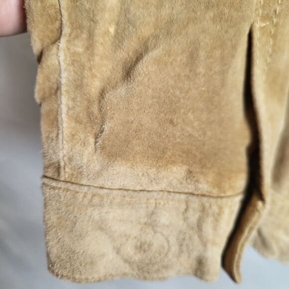 Eddie Bauer Seattle Suede Leather Jacket Small Coat Tan - Picture 7 of 15